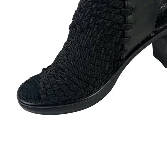 Steven Steve Madden Elmore Women's Woven Black Block High Heels Sandals Shoes 6 - Picture 11 of 16